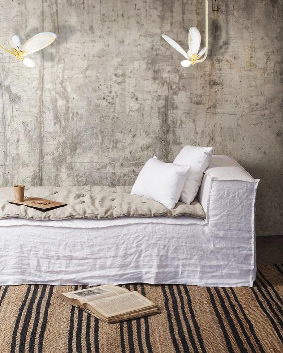 Applique murale Trilly, lampe encastrée, verre d'art argenté jade, corps en laiton en vente 6