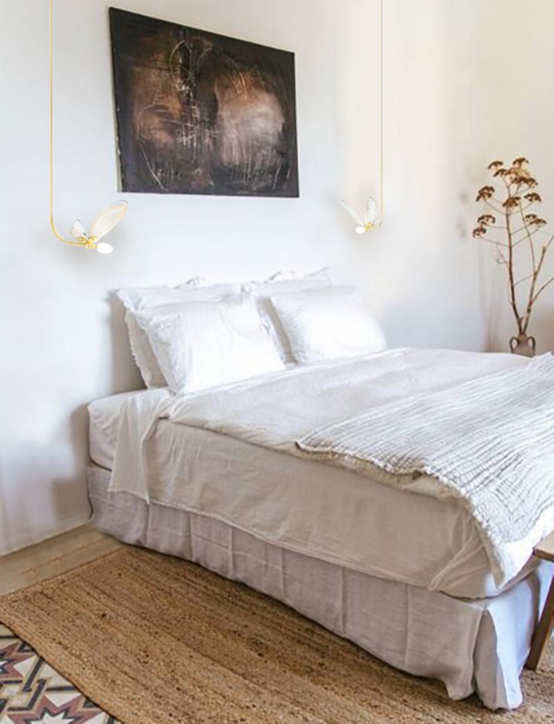 Applique murale Trilly, lampe encastrée, verre d'art argenté rose, corps en laiton en vente 5