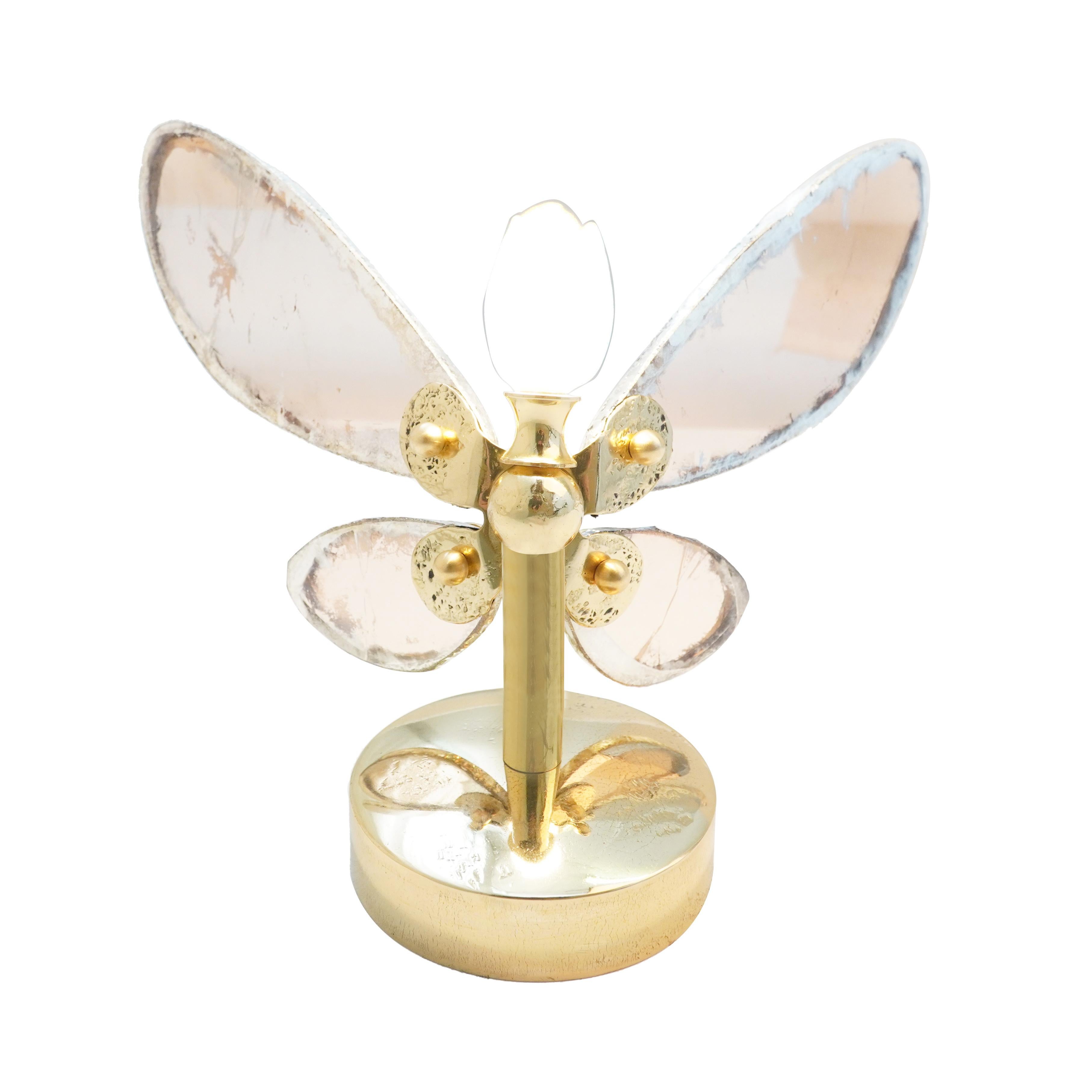 Argenté Applique murale Trilly, lampe encastrée, verre d'art argenté rose, corps en laiton en vente