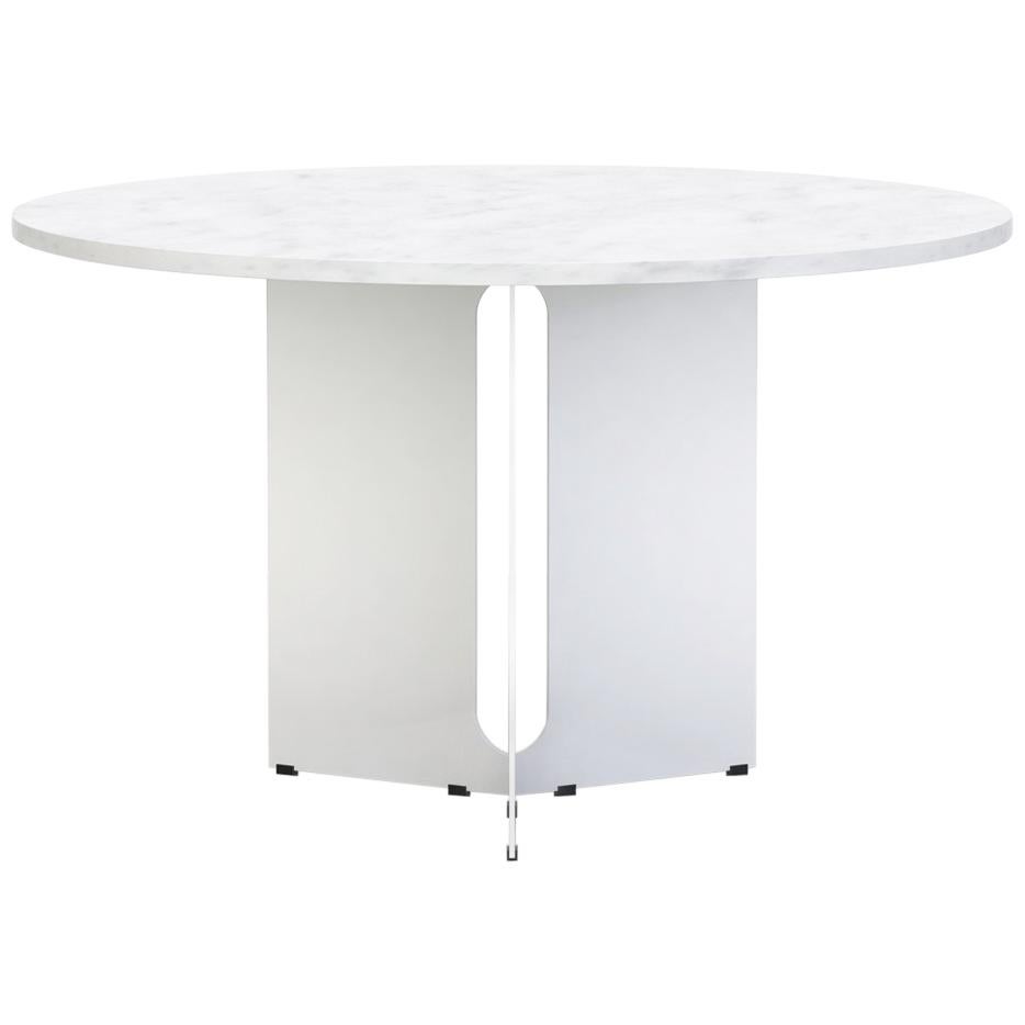 Trilo Round Table 60", Carrara Marble