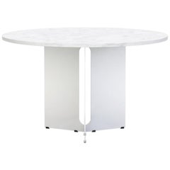 Trilo Round Table 60", Carrara Marble