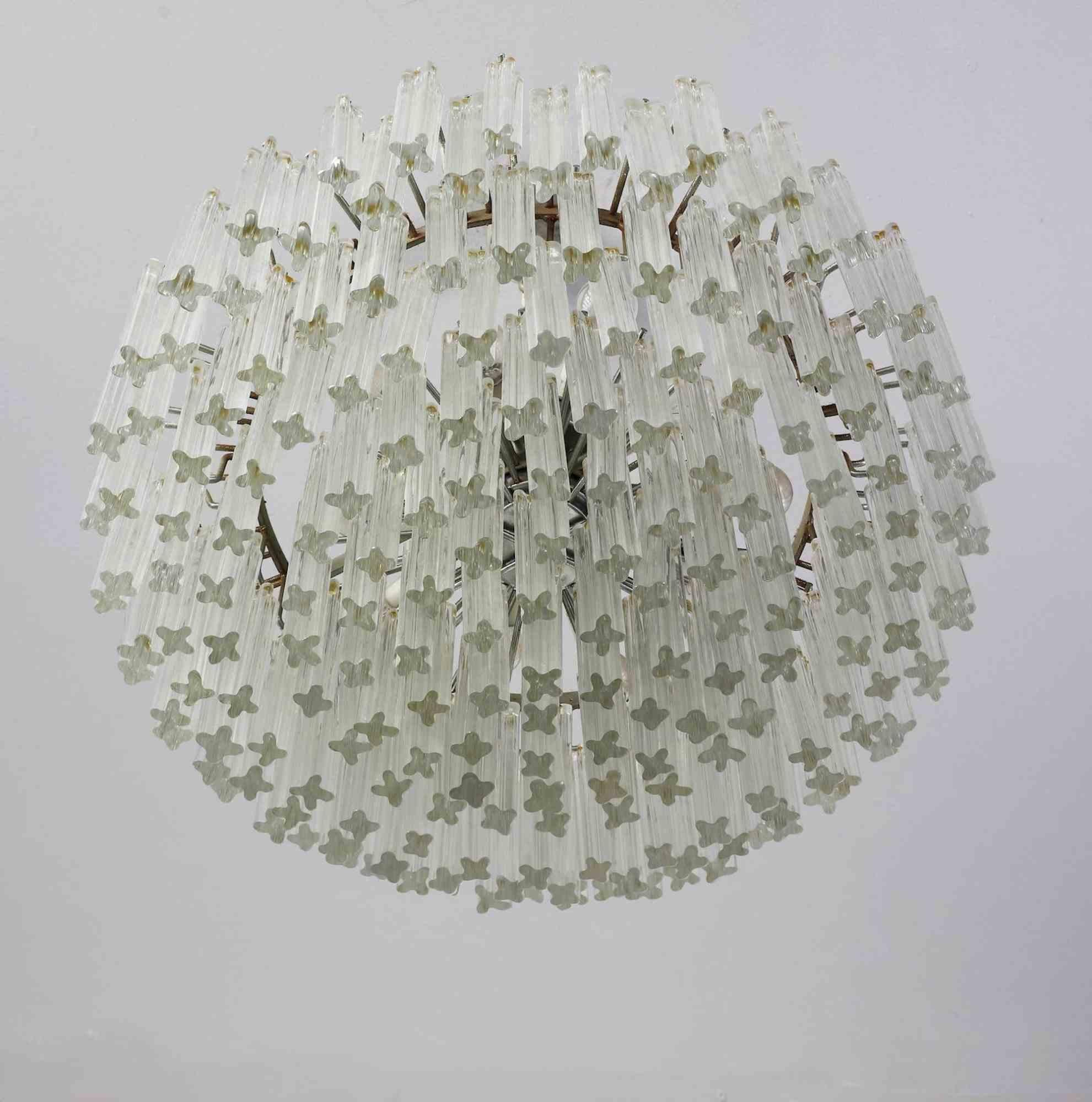 Trilobo ceiling lamp by Venini, Italy 1970s.
Metal and Murano Glass.

Cm 67,00 x 78,50. 

Very good condition.