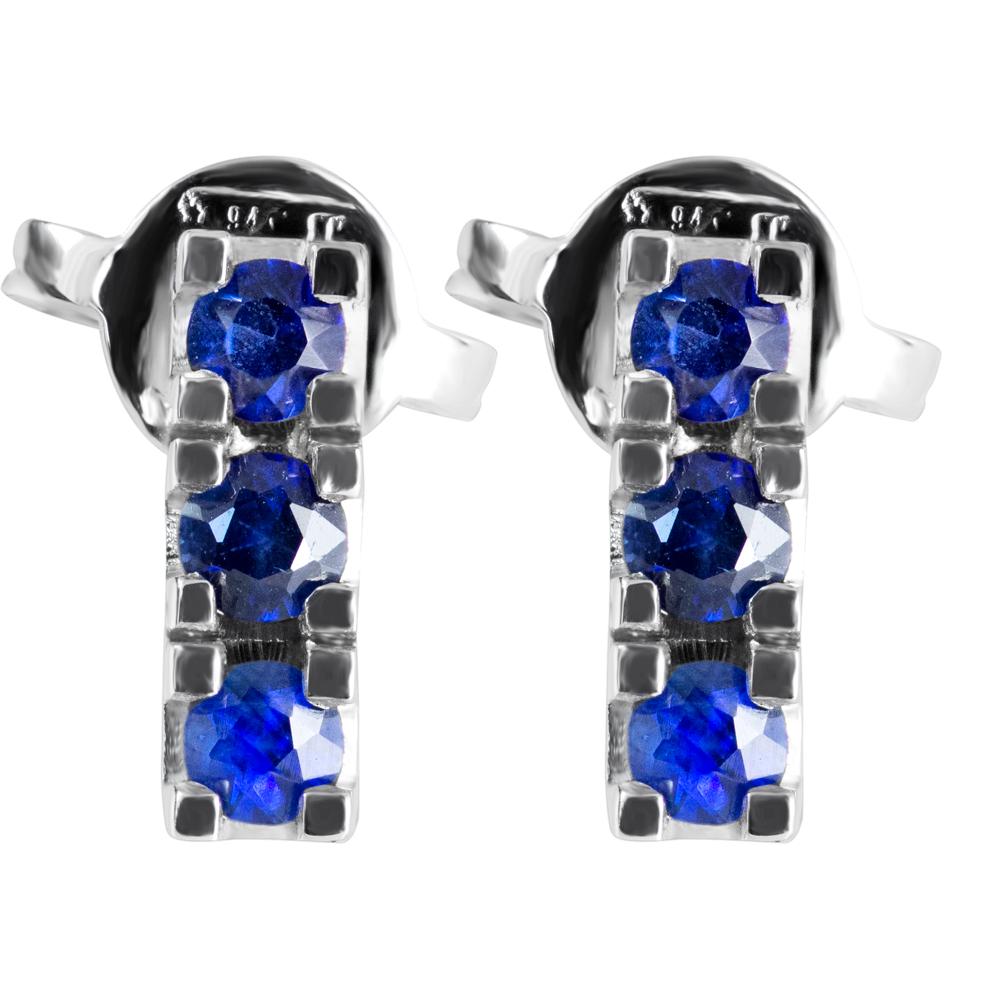 Further Details
2,00g 18kt White Gold
6 Blue Sapphires 0,50ct

We are able to create this piece in different, please contact Gabriella via the contact button to discuss- we think Pink Sapphires look great in this setting!

These pretty earrings have