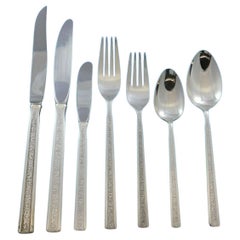Trilogy by Gorham Sterling Silver Flatware Service for 12 Set 97 Pieces Trilogy by Gorham Sterling Silver Flatware Service for 12 Set 97 Pieces