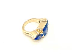 Trilogy Ceylon Sapphire and Diamond Ring