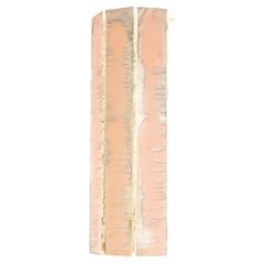 Lámpara de pared contemporánea "Trilogía", vidrio artístico plateado rosa