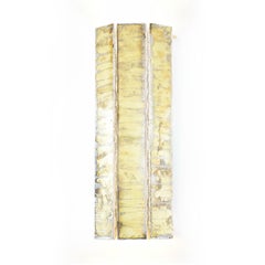 Lampe murale contemporaine « Trilogy », verre d'art argenté