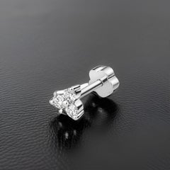 Trilogy DIAMOND CARTILAGE 3 STONE STUD IN 9CT WHITE GOLD