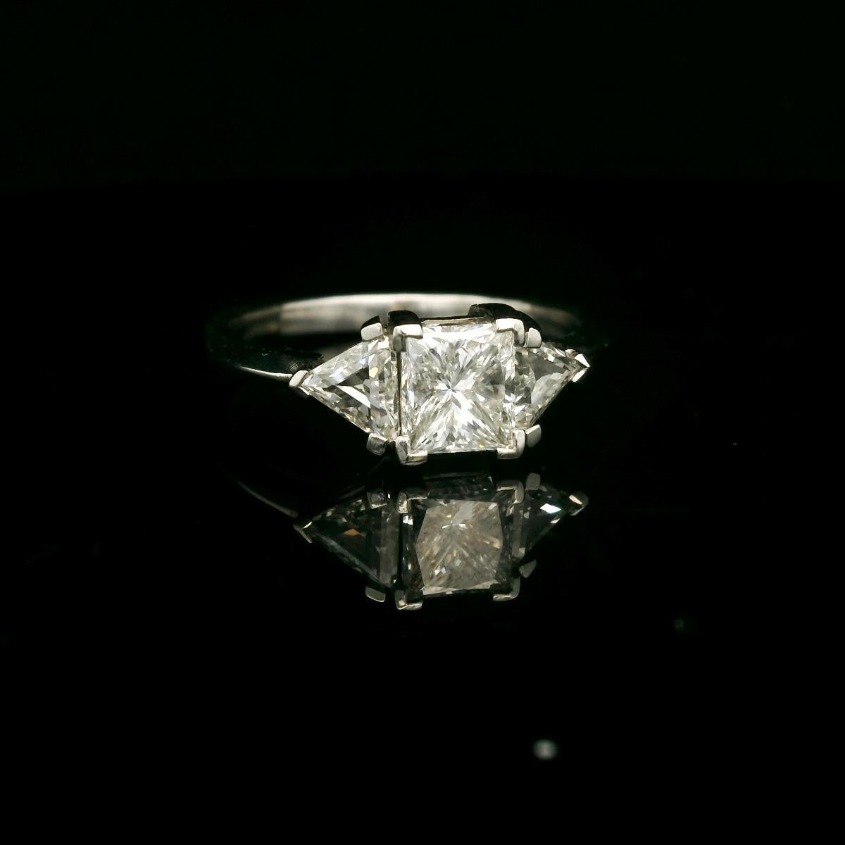 Princess Cut Trilogy Diamond ring For Sale