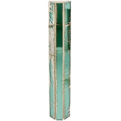 "Trilogy" contemporary wall lamp, 120 cm long version, jade Silvered Glass 