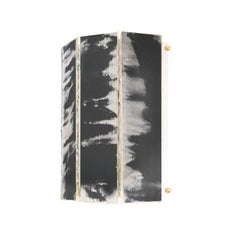 Trilogy Wall Sconce Lamp Sabrina Landini Black Silvered Art Glass Handmade Italy
