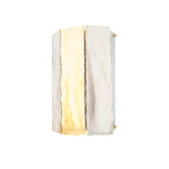 "Trilogy" Mini Contemporary Wall lamp, Sabrina' s  Silvered art Glass