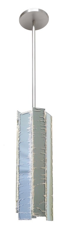 Trilogy Pendant Lamp by Sabrina Landini, Staggered Gray Art Silvered Glass Italy