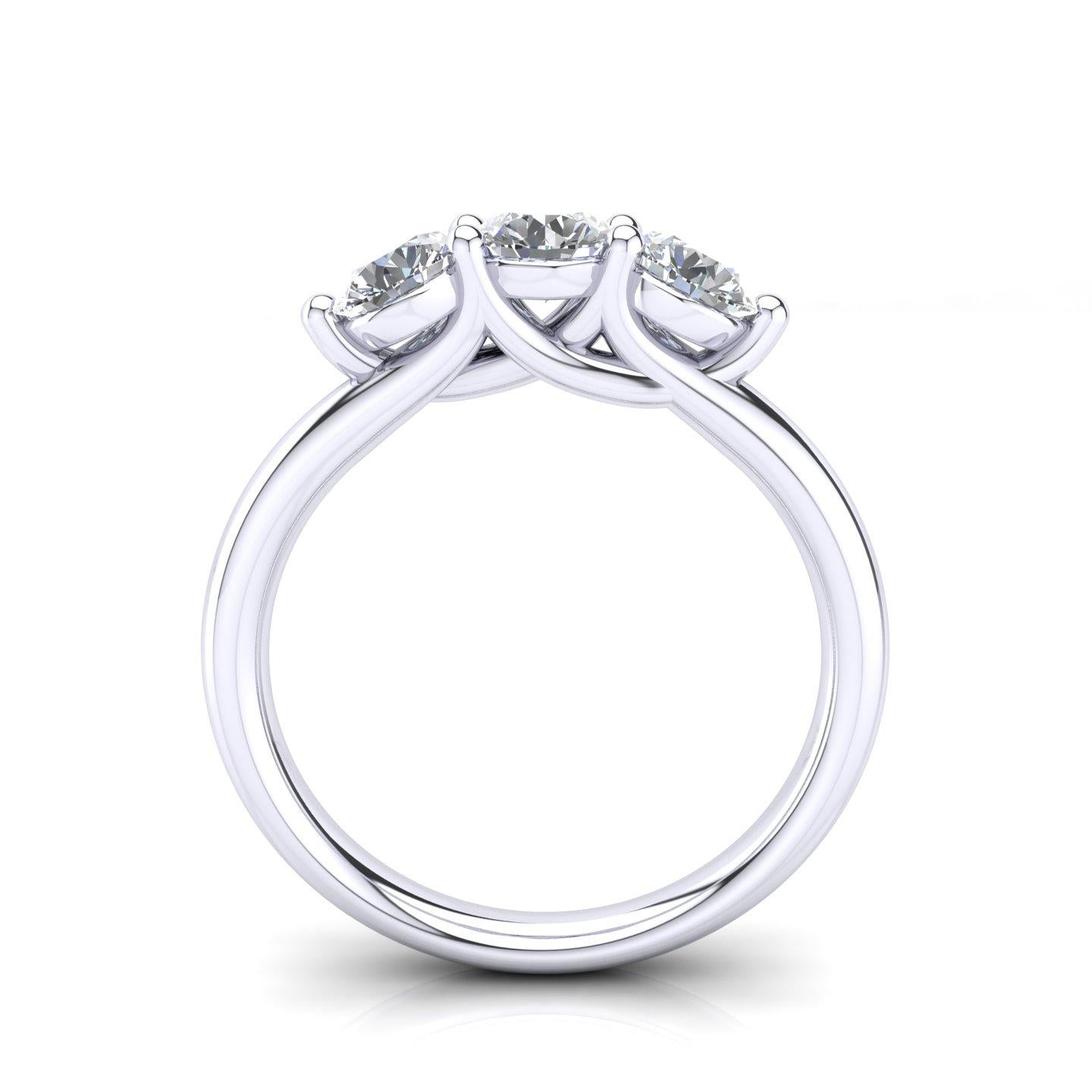 For Sale:  Trilogy Ring with Certificate Natural White Diamond Tot. 0, 90Ct G SI1, 18kt Gold 3