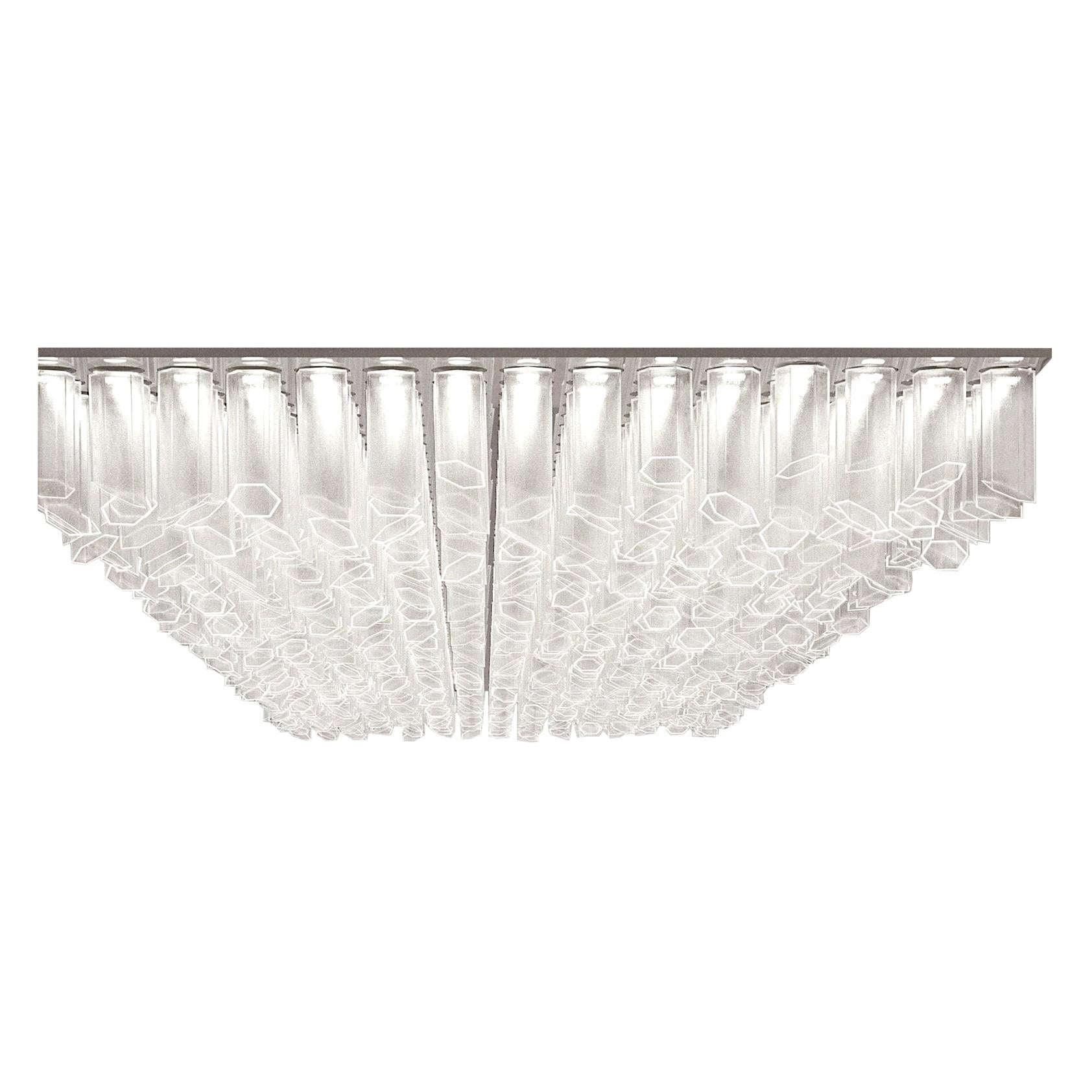 Trim 7320 Ceiling Lamp in Glass with Polished Chrome Finish, by Barovier&Toso For Sale