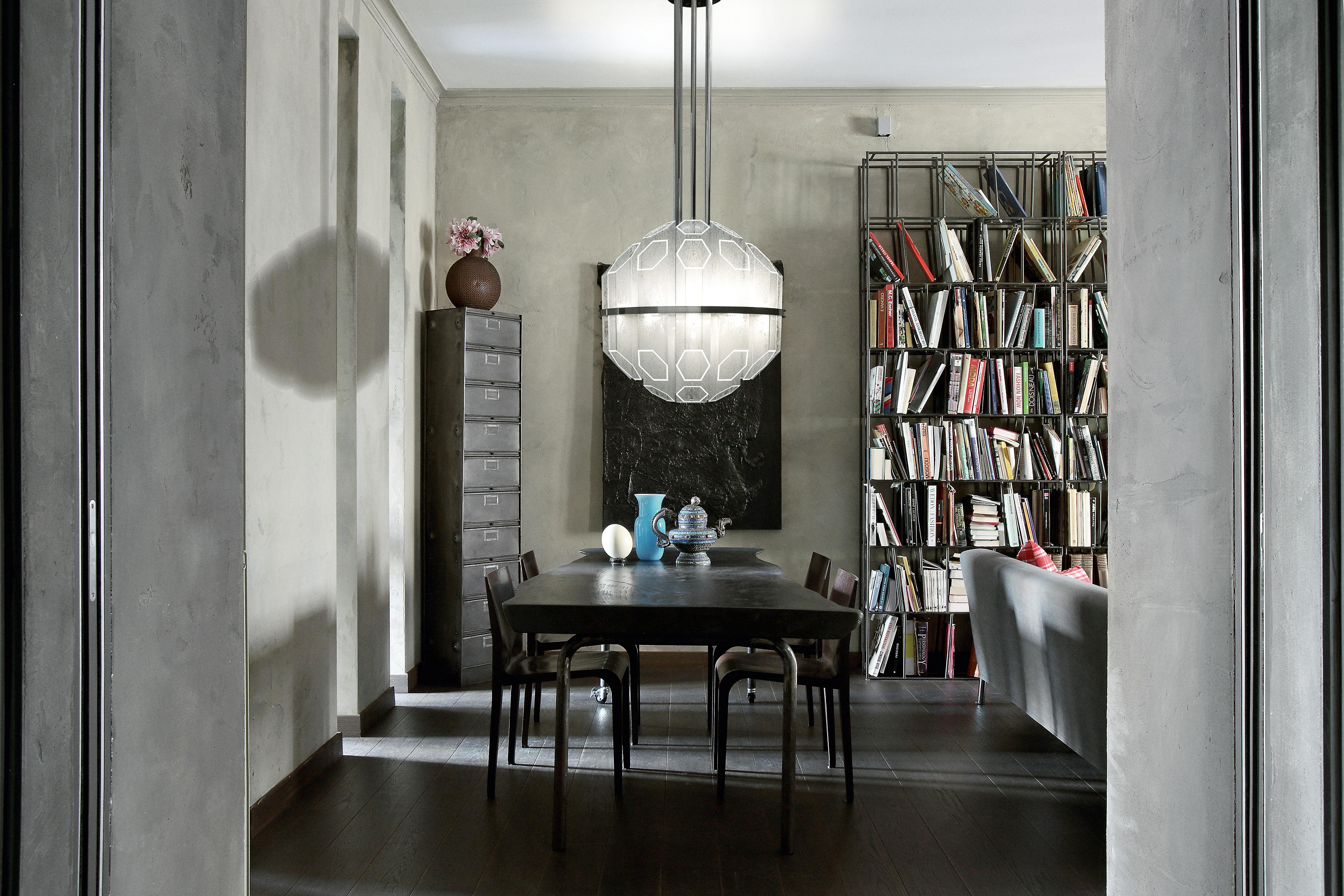Italian Trim 7322 Suspension Lamp in Glass, Polished Chrome Finish, by Barovier & Toso