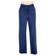 TRINA TURK Size 28 Blue Linen Blend High Waisted Casual Pants