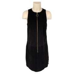 TRINA TURK Size 4 Black Suede Sleeveless Dress
