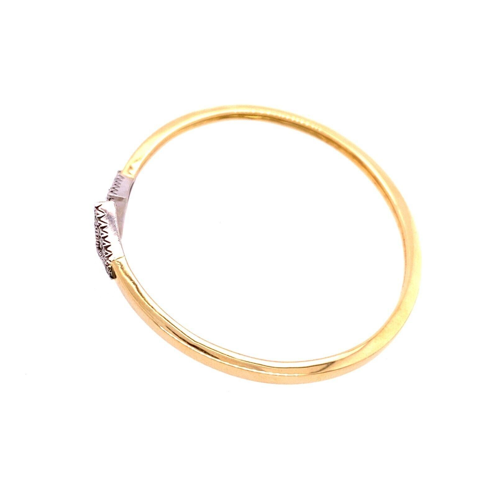 Round Cut Tringle Shape Diamond Set Bangle in 18ct Yellow Gold  For Sale