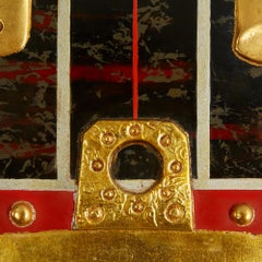 "Worship" by Trinh Quoc Chien Lacquer on Wood Red Black Gold Silver