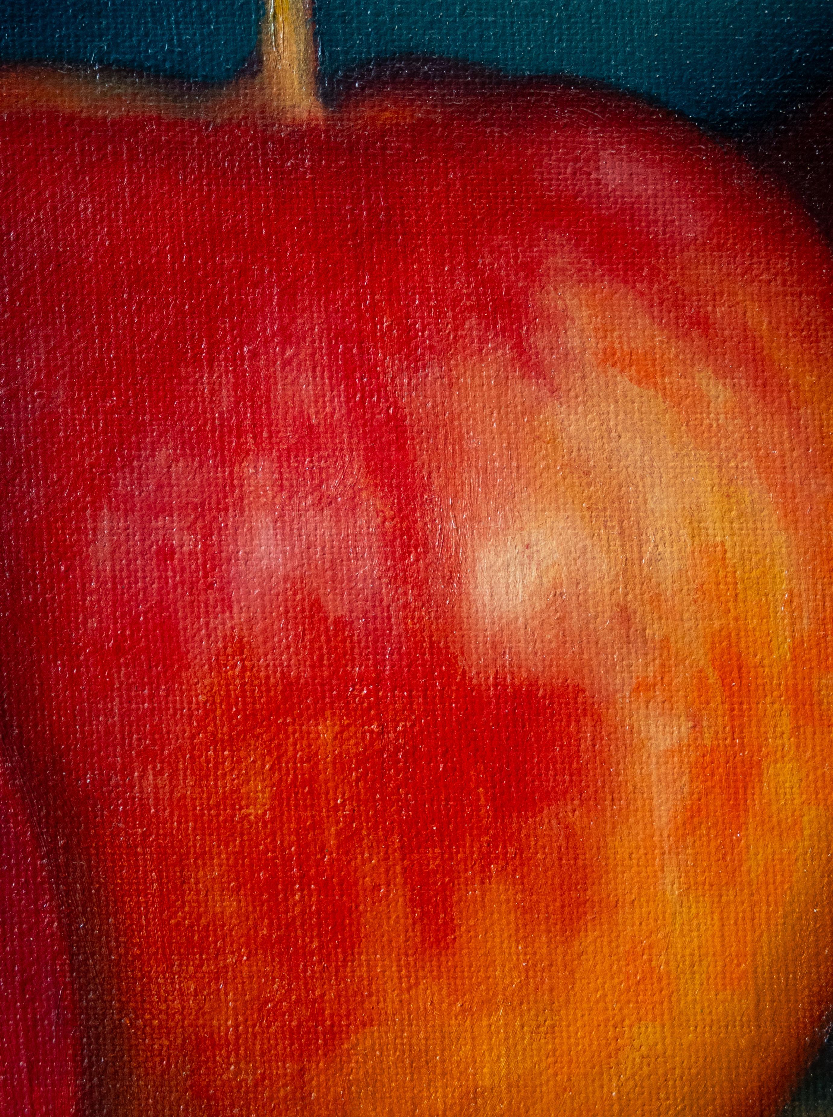 Still Life with Apples - Black Still-Life Painting by Trinidad Ball