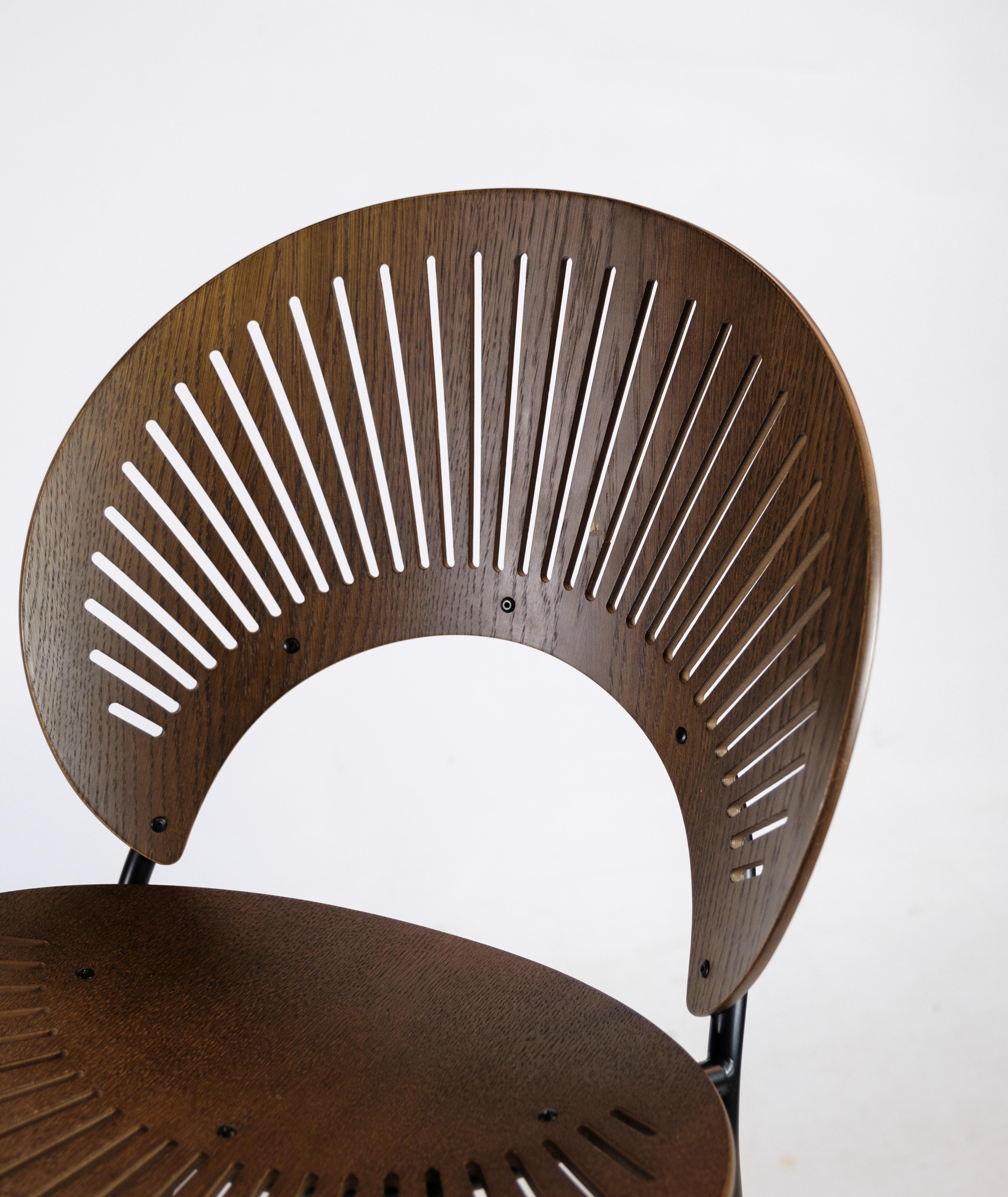 Mid-Century Modern Trinidad Bar Stool Made In Stained Oak By Nanna Ditzel From 1998s For Sale