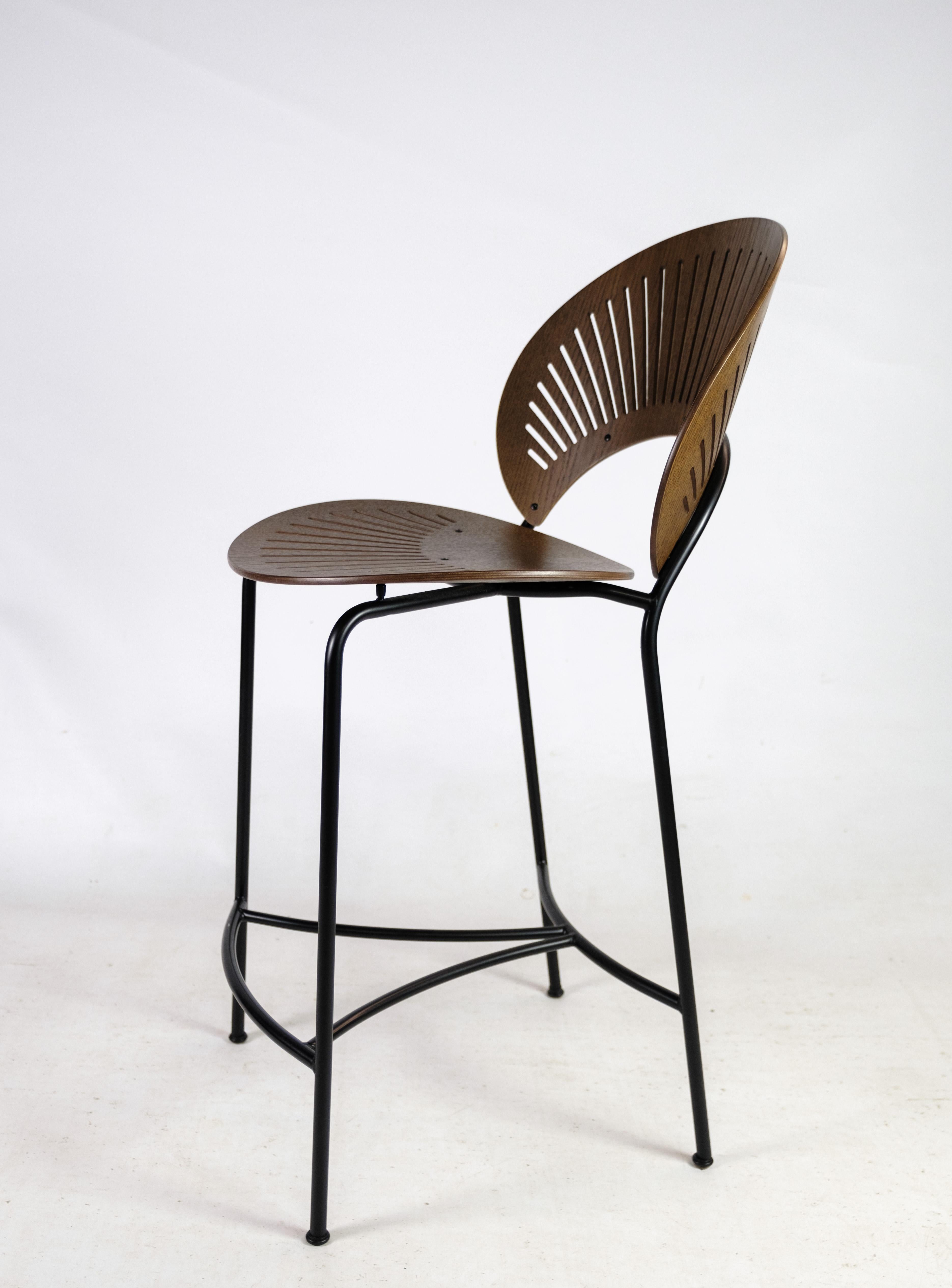 Contemporary Trinidad Bar Stool Made In Stained Oak By Nanna Ditzel From 1998s For Sale