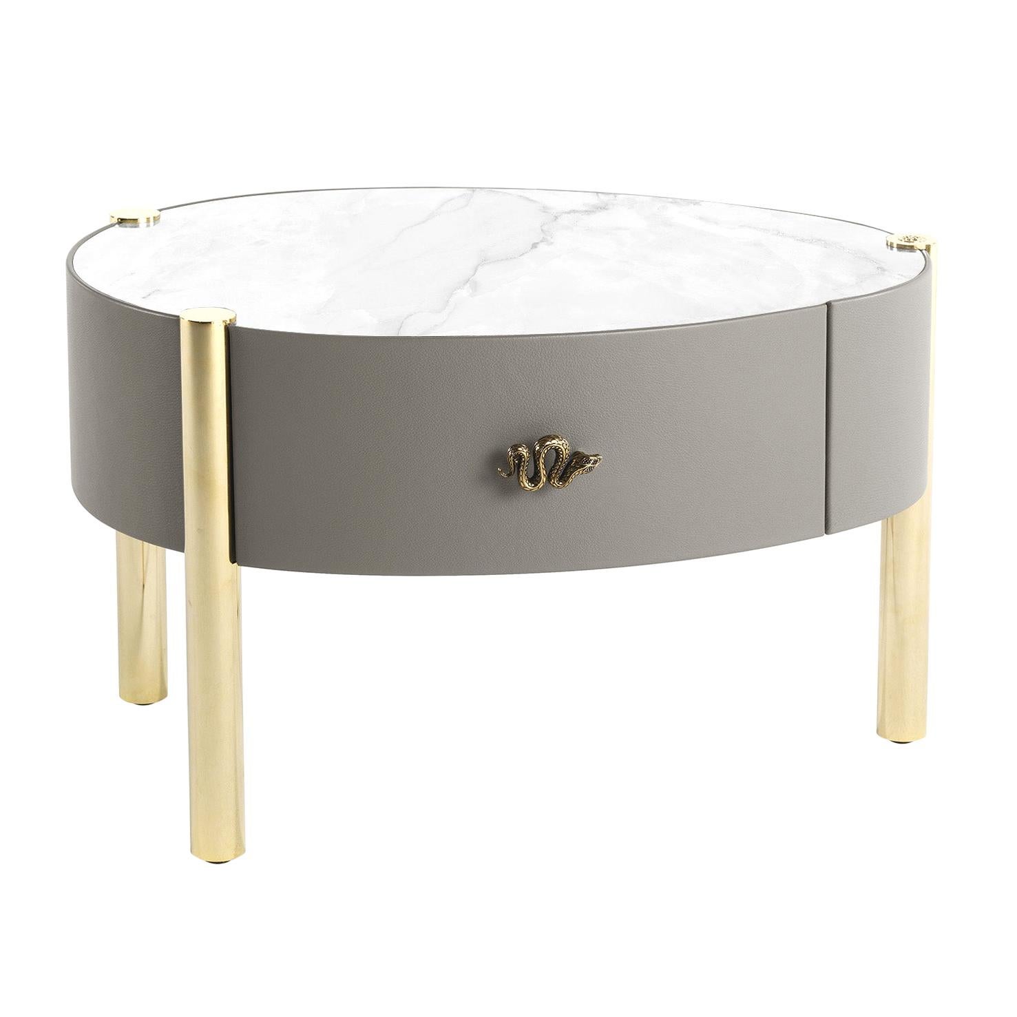 21st Century Trinidad Night Table with Marble by Roberto Cavalli Home Interiors For Sale
