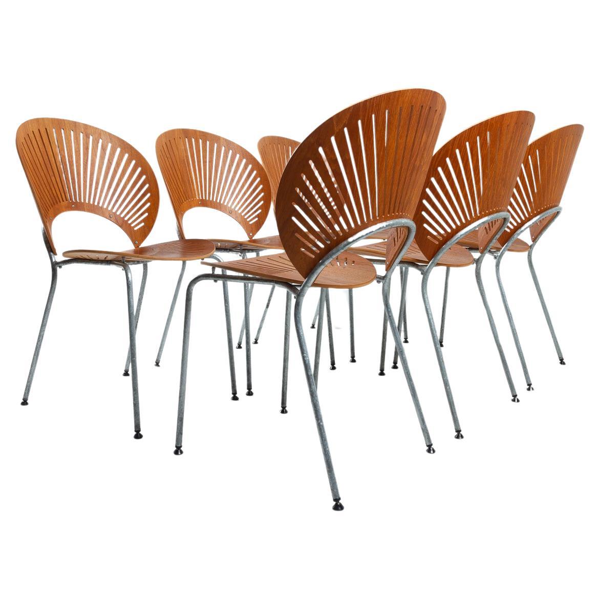 Chaises de salle à manger Trinidad en teck par Nanna Ditzel, années 1990, lot de 14