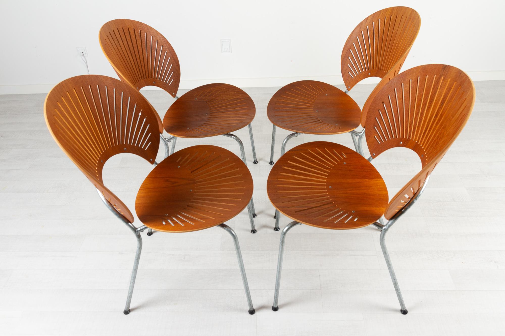 Scandinavian Modern Trinidad Teak Dining Chairs by Nanna Ditzel 1990s Set of 4 For Sale