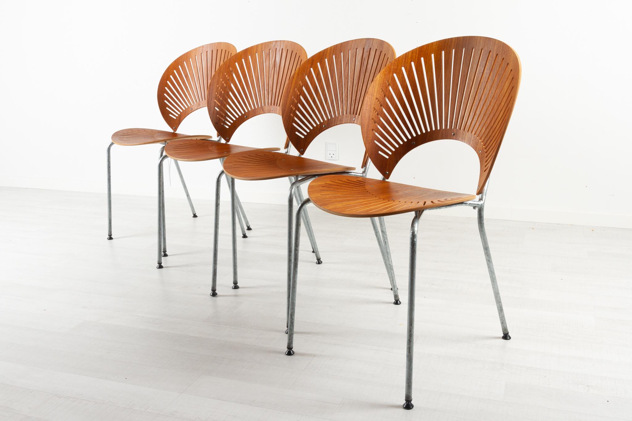 Chaises de salle à manger Trinidad en teck par Nanna Ditzel, années 1990, lot de 4 en vente 1