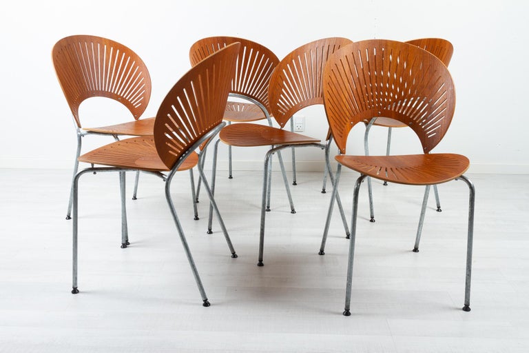 Scandinavian Modern Trinidad Teak Dining Chairs by Nanna Ditzel 1990s Set of 6 For Sale