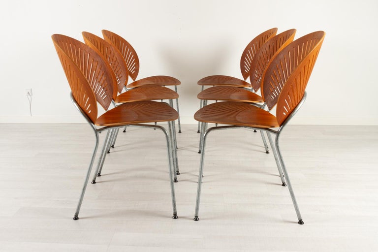 Late 20th Century Trinidad Teak Dining Chairs by Nanna Ditzel 1990s Set of 6 For Sale