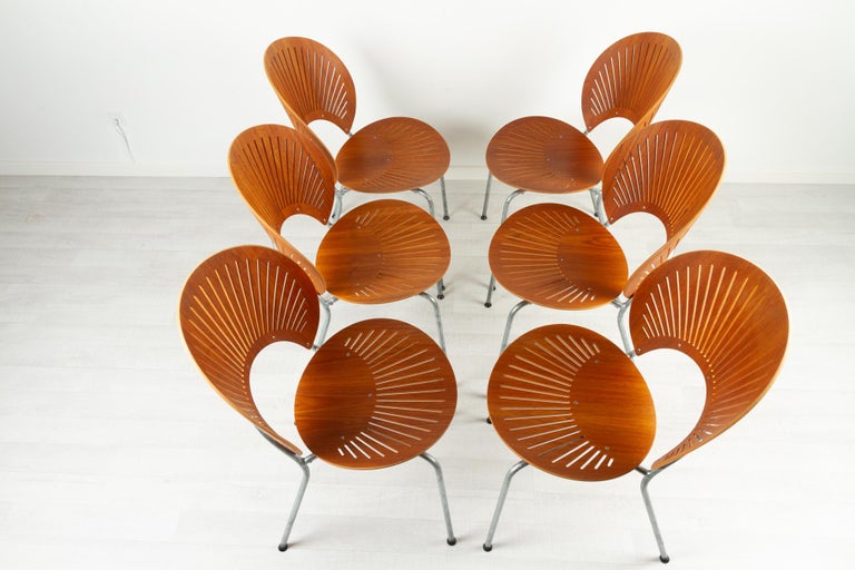 Trinidad Teak Dining Chairs by Nanna Ditzel 1990s Set of 6 For Sale 1