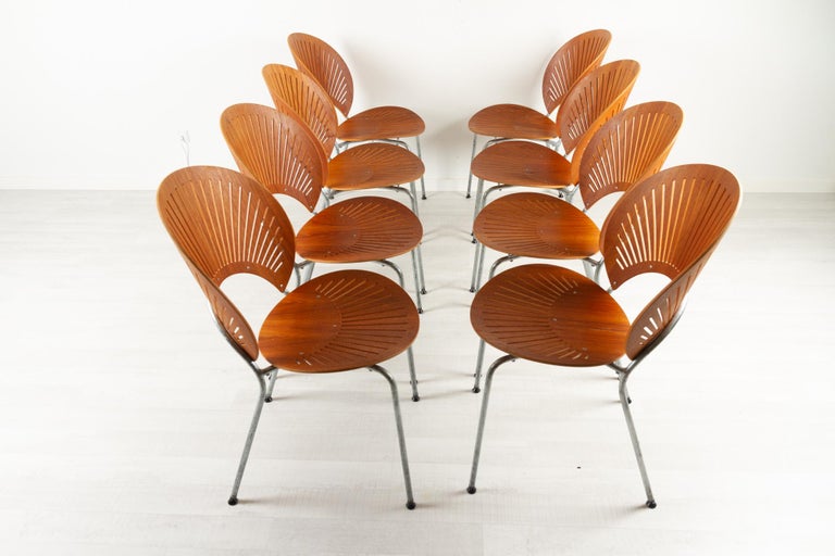 Danish Trinidad Teak Dining Chairs by Nanna Ditzel 1990s Set of 8 For Sale