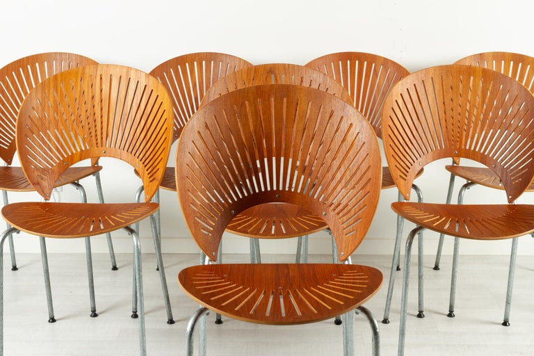 Trinidad Teak Dining Chairs by Nanna Ditzel 1990s Set of 8 In Good Condition For Sale In Asaa, DK