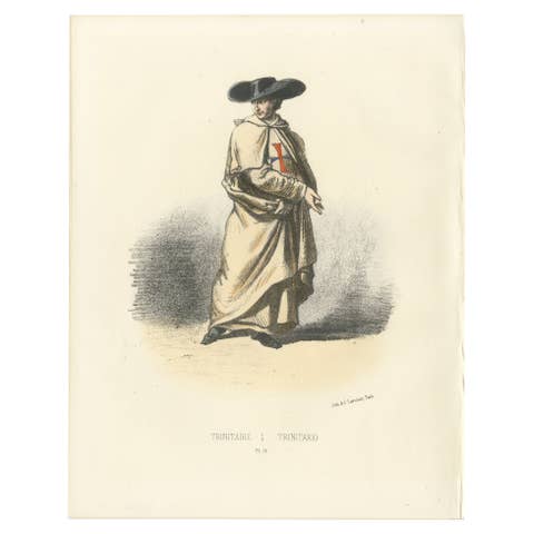 Trinitaire - Litho of a Trinitarian Monk of the Order of the Most Holy Trinity