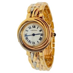 Vintage Trinity Cartier Lady's Watch On Bracelet 18K Tri-Tone Gold Quartz