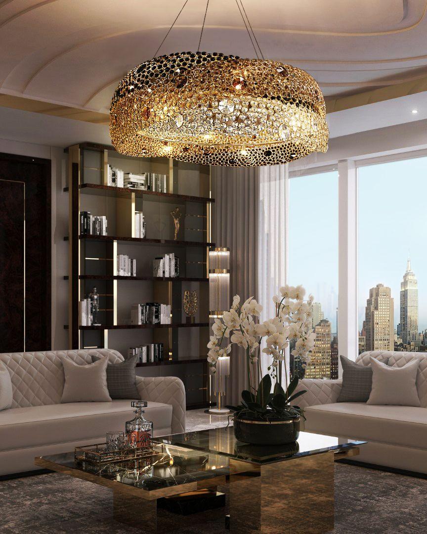 Trinity Chandelier in Gold Plated Brass With High Gloss Finish For Sale 2