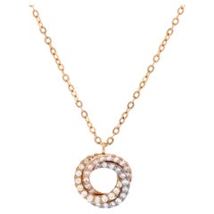 Collier ras-du-cou Trinity en or tricolore 18 carats, serti de diamants en pavé