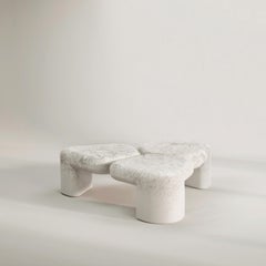 Organic Three-Leaf White Plaster Coffee Table by Pietro Franceschini