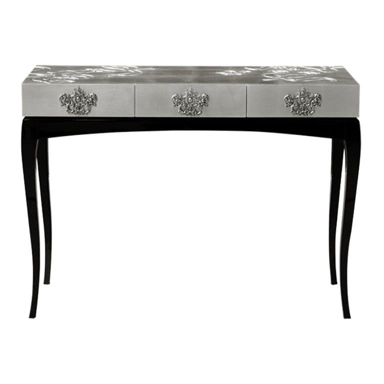 Moden Classic Silver Leaf Trinity Console by Boca do Lobo For Sale