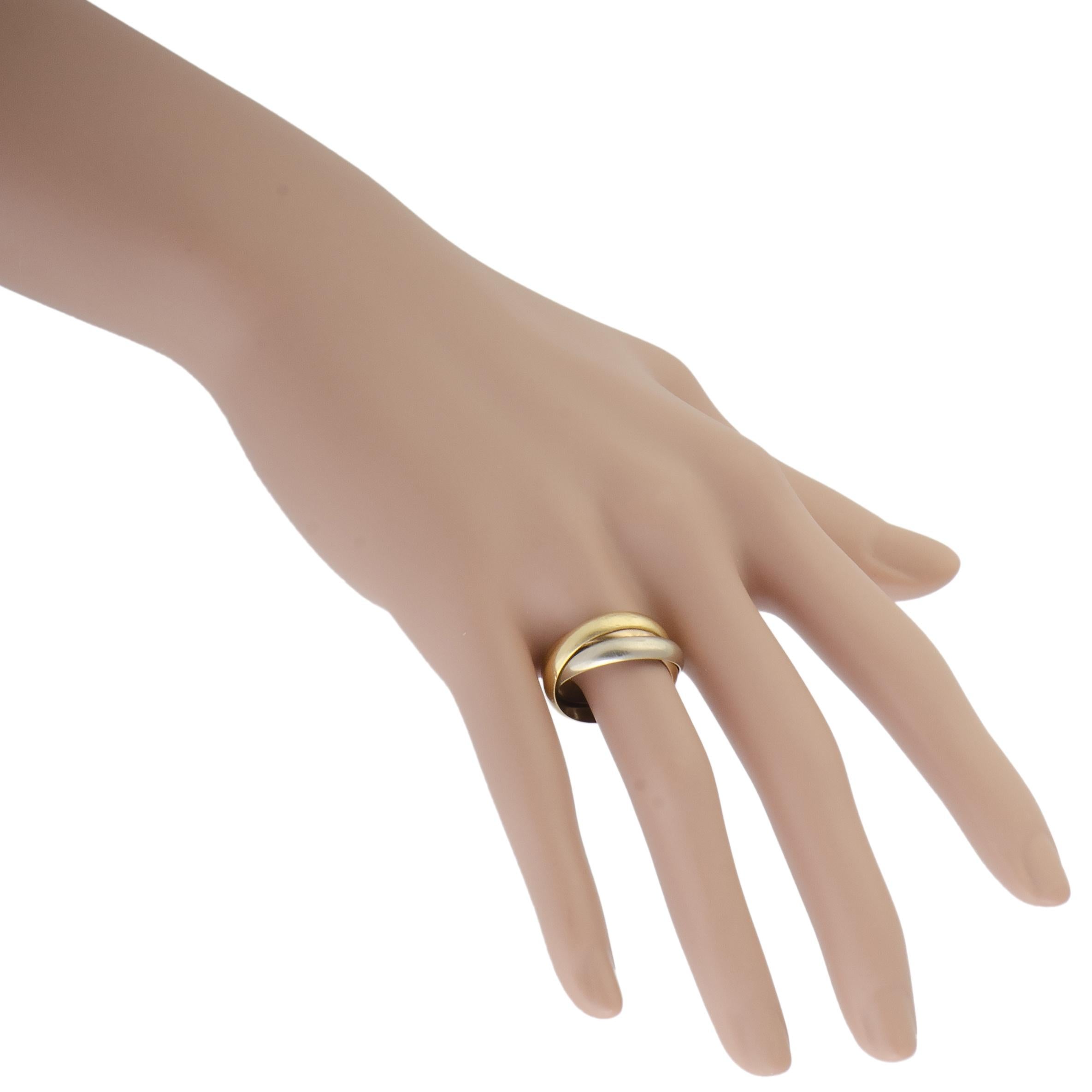 Women's Trinity de Cartier 18 Karat Yellow White and Rose Gold Rolling Three Band Ring
