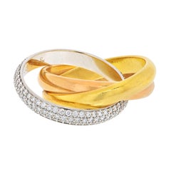 Trinity De Cartier 18K Gold and Diamond Ring