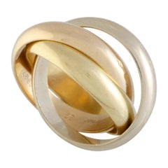 Trinity de Cartier 18 Karat Yellow White and Rose Gold Rolling Three Band Ring