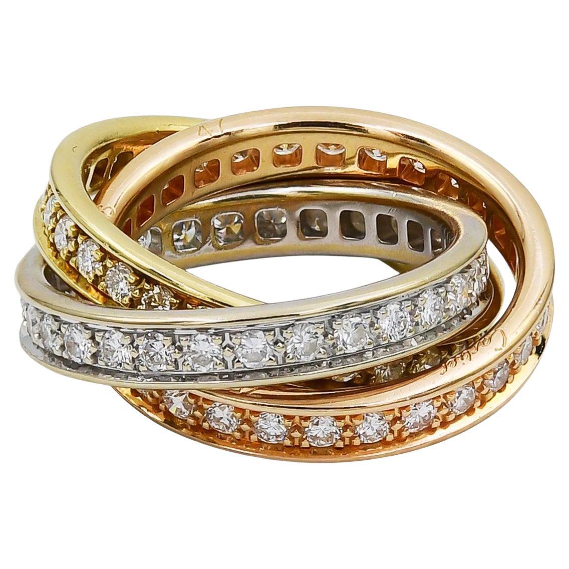 Trinity de Cartier Diamond Wedding Band Ring