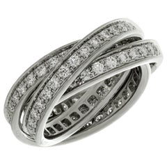 Trinity de Cartier Diamond White Gold Band Ring Certificate