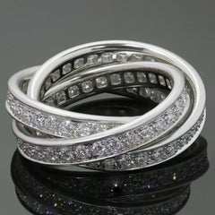 Trinity de Cartier Diamond White Gold Band Ring Certificate