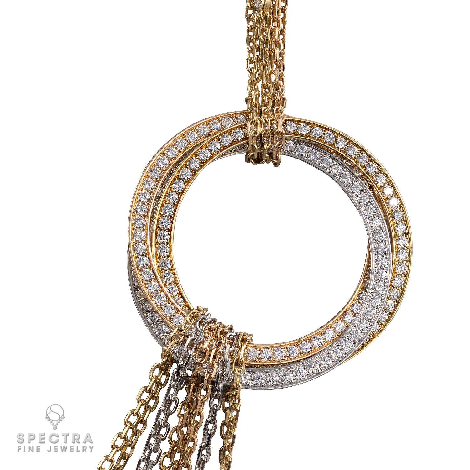 Contemporain Collier de diamants multibrins Vintage Trinity de Cartier en vente