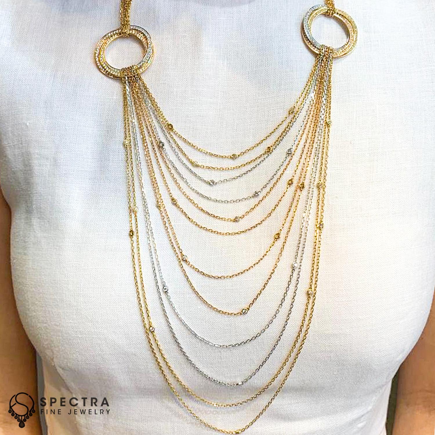 Taille brillant Collier de diamants multibrins Vintage Trinity de Cartier en vente
